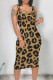 Camel Casual Animal Print Print U Neck Printed Dresses