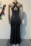 Red Street Daily Elegant Formal Hot Drill V Neck Dresses
