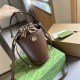 Brown Vintage Simplicity Letter Patchwork Draw String Bags