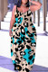 Khaki Sexy Casual Print Backless Spaghetti Strap Long Dresses