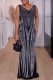 Black Sexy Street Daily Party Elegant Formal Hot Drill V Neck Dresses