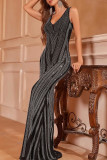 Black Sexy Street Daily Party Elegant Formal Hot Drill V Neck Dresses