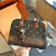 Coffee Street Elegant Letter Patchwork Zipper Bags