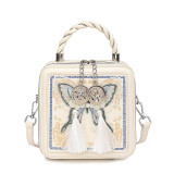 White Daily Butterfly Patchwork Bags