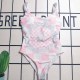 Powder White Sexy Vacation Figure Backless Swimwears