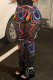 Colour Street Print Patchwork Skinny Mid Waist Speaker Full Print Bottoms