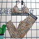 Leopard Print Sportswear Leopard Patchwork Swimwears