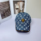 Blue Casual Street Letter Make Old Patchwork Hat