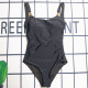 Black Sexy Sportswear Figure Patchwork Backless Swimwears