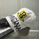 White Casual Street Letter Patchwork Hat