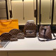 Brown Casual Street Letter Patchwork Zipper Bags