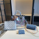 Blue Casual Street Letter Graffiti Patchwork Bags