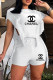White Casual Print Tassel Hollowed Out Patchwork O Neck Sleeveless Two Pieces