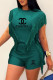 Green Casual Print Tassel Hollowed Out Patchwork O Neck Sleeveless Two Pieces