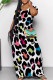 Black And White Casual Print Patchwork Pocket V Neck Long Dresses