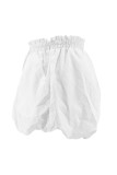 White Casual Solid Patchwork Draw String Loose High Waist Lantern Patchwork Bottoms