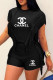 Black Casual Print Tassel Hollowed Out Patchwork O Neck Sleeveless Two Pieces