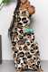 Yellow White Casual Print Patchwork Pocket V Neck Long Dresses
