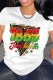 White Casual Print Basic O Neck T-Shirts