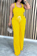 Ginger Casual Solid Patchwork Draw String U Neck Sleeveless Two Pieces