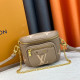 Khaki Daily Letter Patchwork Zipper Bags