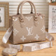 Khaki Casual Daily Letter Patchwork Zipper Bags