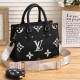 Black Casual Daily Letter Patchwork Zipper Bags