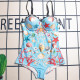 Blue Sportswear Print Patchwork Swimwears