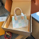 Turquoise Sweet Celebrities Striped Patchwork Contrast Bags