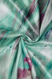 Green Sexy Casual Print Backless Strapless Sleeveless Two Pieces (Subject To The Actual Object)