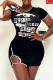 Black Sexy Print Hollowed Out Patchwork Asymmetrical Collar Wrapped Skirt Dresses
