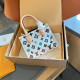 White Casual Street Letter Print Contrast Bags