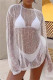 White Sexy Solid See-through Swimwears Cover Up