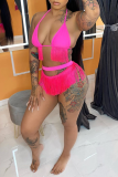 Red Sexy Solid Tassel Hollowed Out Swimwears