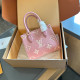 Powder White Casual Street Letter Patchwork Bags