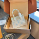 White Blue Casual Street Letter Patchwork Bags