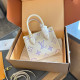 White Purple Casual Street Letter Patchwork Bags