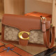 Brown Casual Daily Letter Patchwork Zipper Bags