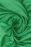 Green Sexy Letter Patchwork Fold Strapless One Step Skirt Dresses