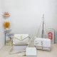 White Casual Simplicity Letter Patchwork Chains Bags