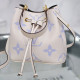 White Purple Daily Letter Patchwork Bags