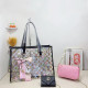 Pink Casual Sweet Letter Patchwork Pearl Bags