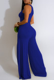 Black Elegant Solid Hollowed Out Patchwork High Opening O Neck Sleeveless Two Pieces