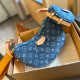 The cowboy blue Casual Street Letter Patchwork Zipper Bags