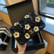 Black Celebrities Elegant Flowers Three-dimensional Pattern Patchwork Bags