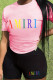 Pink Black Casual Print Patchwork O Neck Short Sleeve Two Pieces