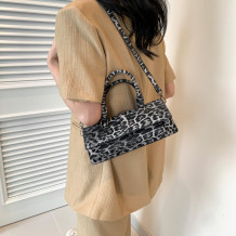 Grey Casual Daily Leopard Patchwork Bags