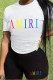 White Black Casual Print Patchwork O Neck Short Sleeve Two Pieces