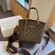 Brown Casual Vintage Letter Patchwork Zipper Bags