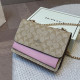 Khaki Pink Casual Vintage Letter Patchwork Contrast Bags